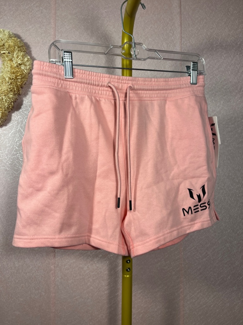 MESSI Women's Pink Drawstring Athletic Shorts